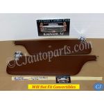 OEM 1965 1966 1978 1968 Cadillac Fleetwood Deville Calais 1967 1968 Eldorado LEFT & RIGHT SUN VISORS WITH HINGES - Dark Brown